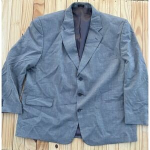Vintage Oleg Cassini Jacket Mens 52R Double Breasted Wool Blazer Suit Coat